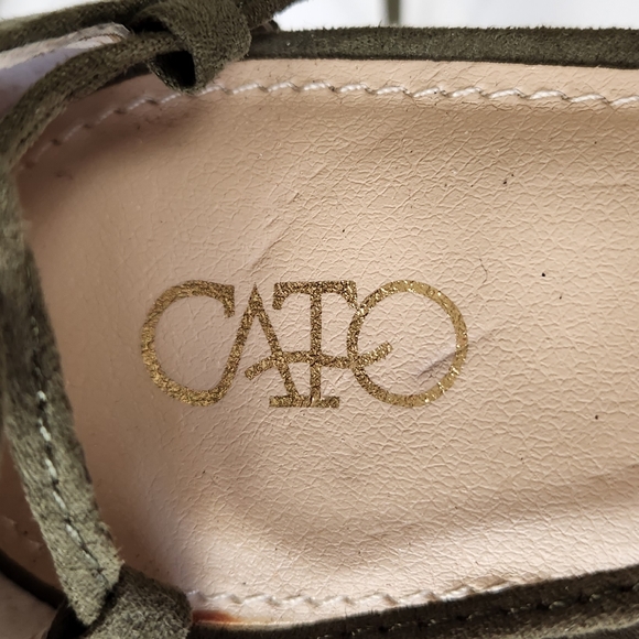 Cato Sage Green Lace-up Pointed Toe Career Heels Size 9M NWOT - Picture 6 of 11